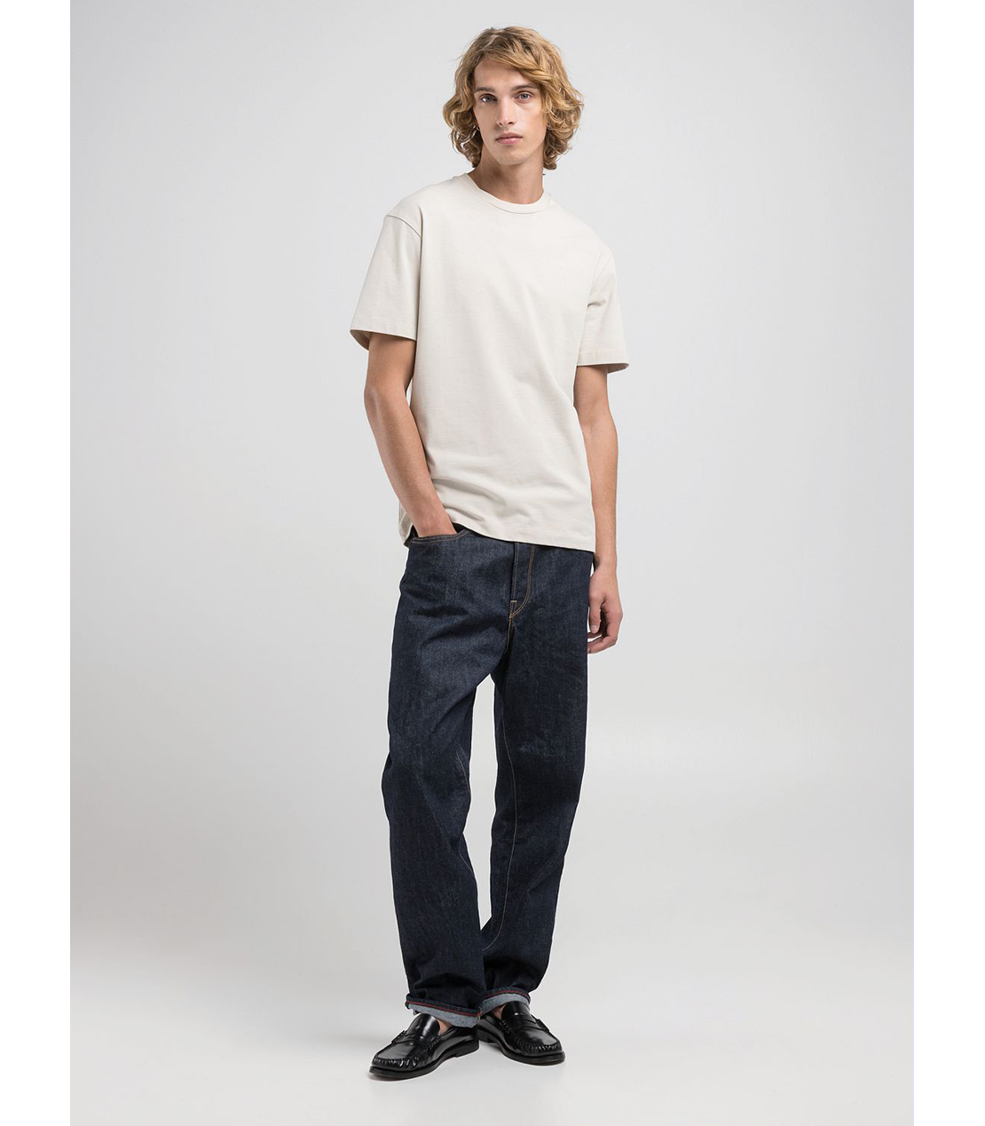 リラックスフィット Ｒロゴ ヘビーコットンジャ－ジーTシャツ 詳細画像 スキンホワイト 3